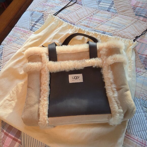 Ugg Australia Shearling Sherpa Bag Light Beige - Picture 6 of 7